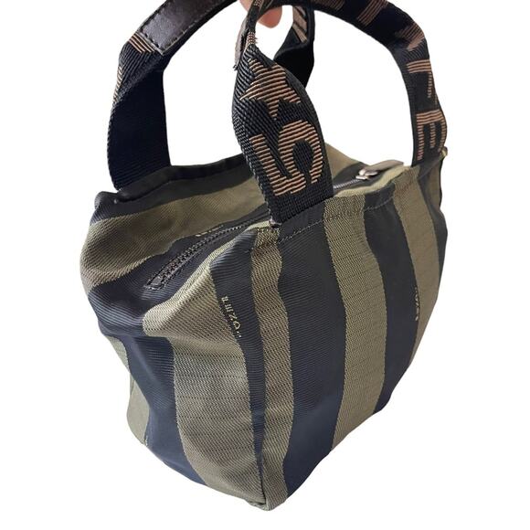 Fendi Roma Pequin Striped Brown Canvas Mini Bag - Picture 5 of 10